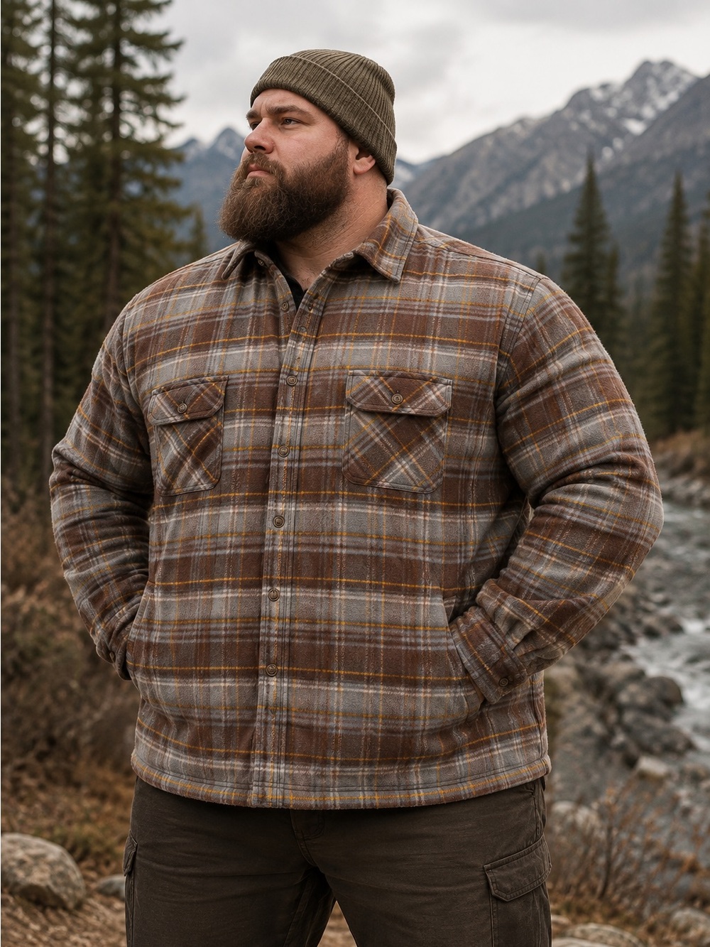 CE Schmidt Workwear Mens 3X Quilted Flannel Jacket Plaid Pockets 100% Cotton